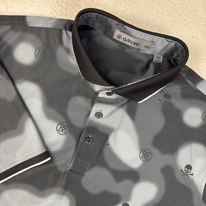 G/FORE Mens 'Icon Blur Camo Pique Polo' Shirt 2XL Black/Gray Performance No Logo